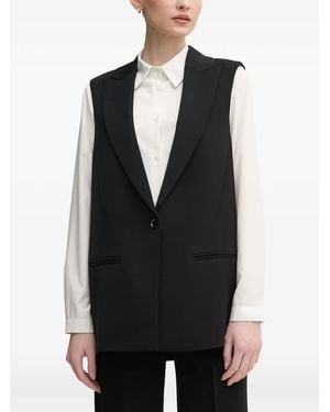 MARC AUREL Button Tailored Gilet - Black
