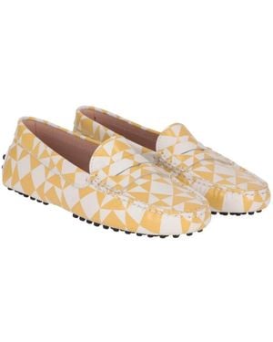 Tod's Gommino Geometric-Print Loafers - Natural