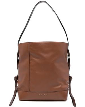 Marni Logo-Detail Shoulder Bag - Brown