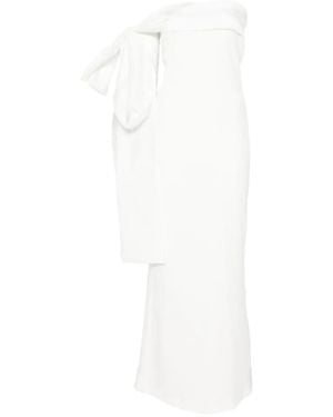 BERNADETTE Bart Bow-Detail Dress - White