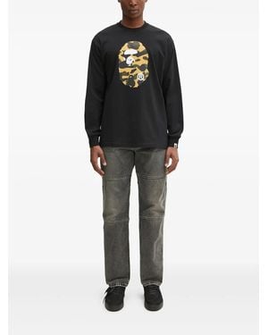 A Bathing Ape 1St Camo Ape Head Sweater - Zwart