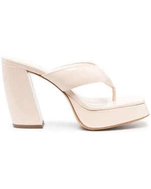 Gia Borghini Gia 17 120Mm Platform Mules - Natural