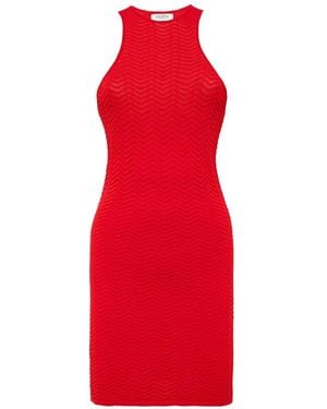 Laneus Sleevelessknitted Dress - Red