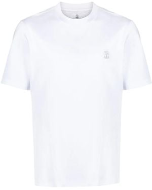 Brunello Cucinelli Logo-print Cotton T-shirt - White