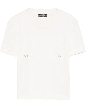 Mugler Piercing-Detail Cotton T-Shirt - White