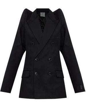 Vetements Giacca Doppiopetto Con Spalline - Nero