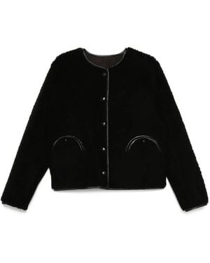 Blazé Milano Button-Fastening Sheepskin Jacket - Black