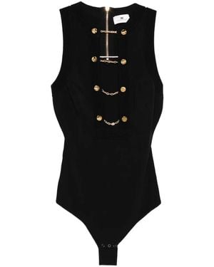 Elisabetta Franchi Body mit Kettendetail - Schwarz
