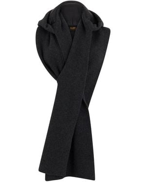 Moorer Eloise-Cws Ribbed Hooded Scarf - Black