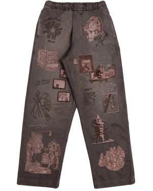 Samuel Zelig Hose mit Grafiken - Grau
