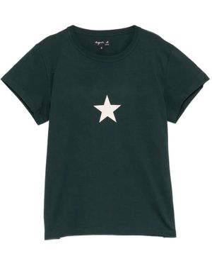 agnès b. Star-Print T-Shirt - Green