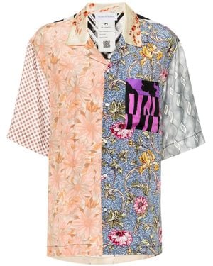 Marine Serre Pink Regenerated Shirt - Women's - Silk - Natural