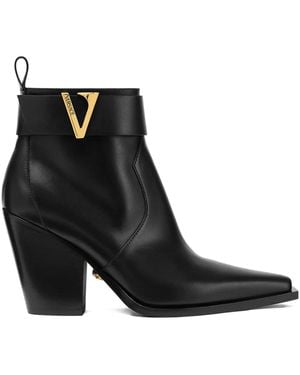 Versace Stivali Con Fibbia A V - Nero