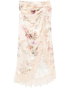 CAMILLA Lace Floral Skirt - White