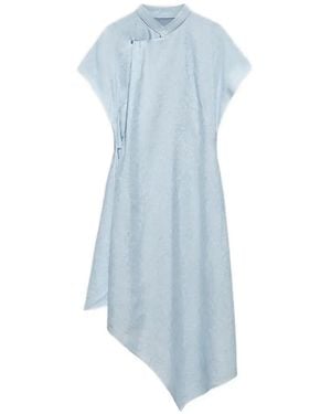 Shanghai Tang Robe Tang Volantée À Ourlet Asymétrique - Blue