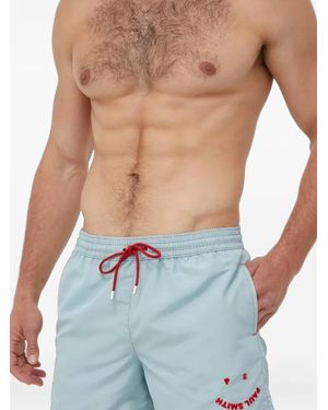 Paul Smith Happy Face-Logo Swim Shorts - Blue