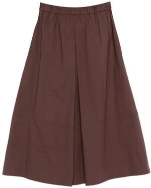 Antonelli Elasticated-Waistband Midi Skirt - Brown