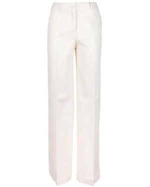 Via Masini 80 Pressed-Crease Jeans - White