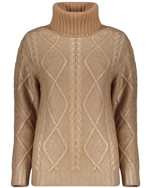Herno Cable-Knit Roll-Neck Sweater - Natural