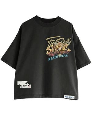 Free Refills T-Shirt Sinners Con Stampa Grafica - Nero