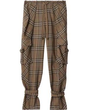 Burberry Pantaloni A Vita Alta - Marrone