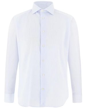 BOGGI Camisa A Rayas De Algodón - Blanco