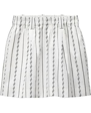 Versace Greca-Print Pleated Skirt - White