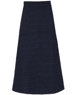 Antik Batik Gonna Svasata Bao A Fiori Jacquard - Blu