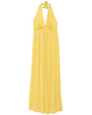 MOUTAKI Halterneck Maxi Dress - Yellow