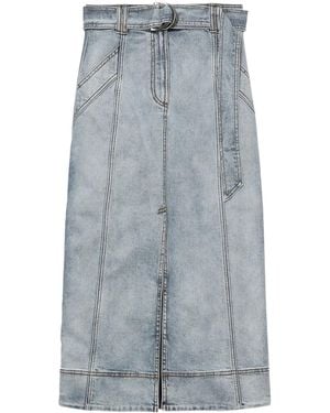 Aje. Falda Midi Vaquera - Azul