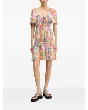 Rip Curl Cala Vadella Floral-Print Ruffled Mini Dress - White