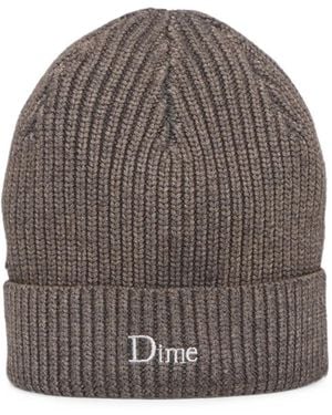Dime Ribbed-Knit Beanie Hat - Grey