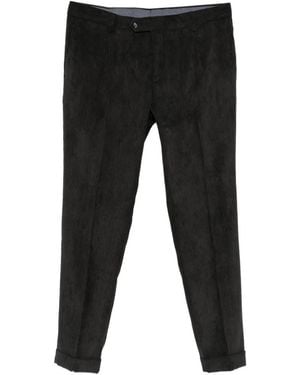 Barba Napoli Corduroy-Effect Tailored Trousers - Black
