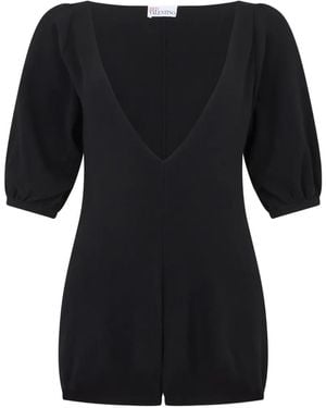 RED Valentino Puff Sleeve Jumpsuit - Black