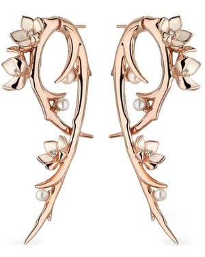 Shaun Leane Cherry Blossom Diamond Hook Earrings - Roze