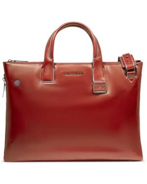 Piquadro Expandable Slim Laptop Bag - Red