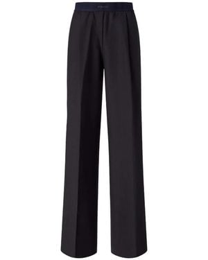 Pinko Logo-Waistband Wide-Leg Trousers - Blue