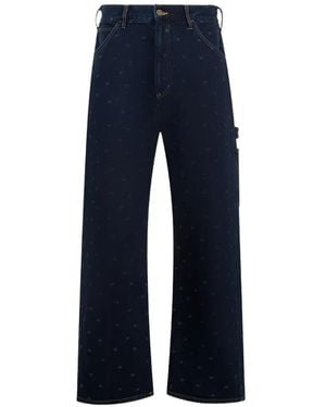 Needles Star-Pattern Painter Jeans - Blue