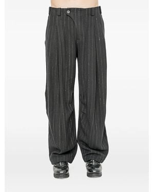 DEVOA Broek Met Krijtstreep - Grijs