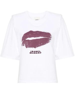 Isabel Marant Ben T-Shirt Aus Bio-Baumwolle - Weiß
