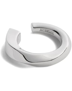Jacquemus Anello Con Logo Inciso - Bianco