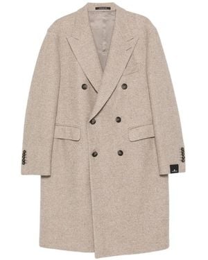 Tagliatore Double-Breasted Herringbone Coat - Natural