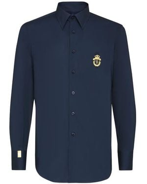 Billionaire Chemise À Logo Brodé Sur La Poitrine - Blue