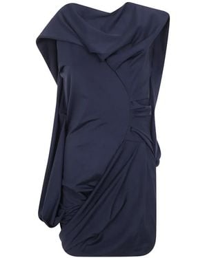 Entire studios Sylph Draped Asymmetric Mini Dress - Blue