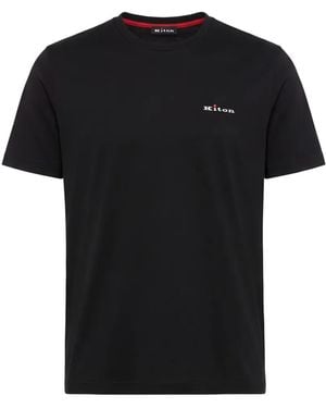 Kiton Logo-Detail T-Shirt - Black