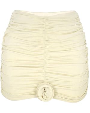 LaRevêche Minifalda Con Aplique De Rosa Y Fruncido - Neutro