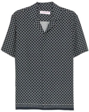 Orlebar Brown Hemd Mit Geometrischem Print - Grau
