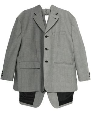 Comme des Garçons Plaid-Pattern Blazer - Gray