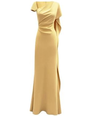 Gemy Maalouf Asymmetrical-Neck Gown - Metallic