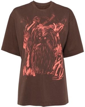 JNBY Graffiti-Printed T-Shirt - Red